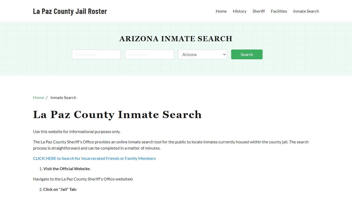 La Paz County, AZ Detainee Lookup