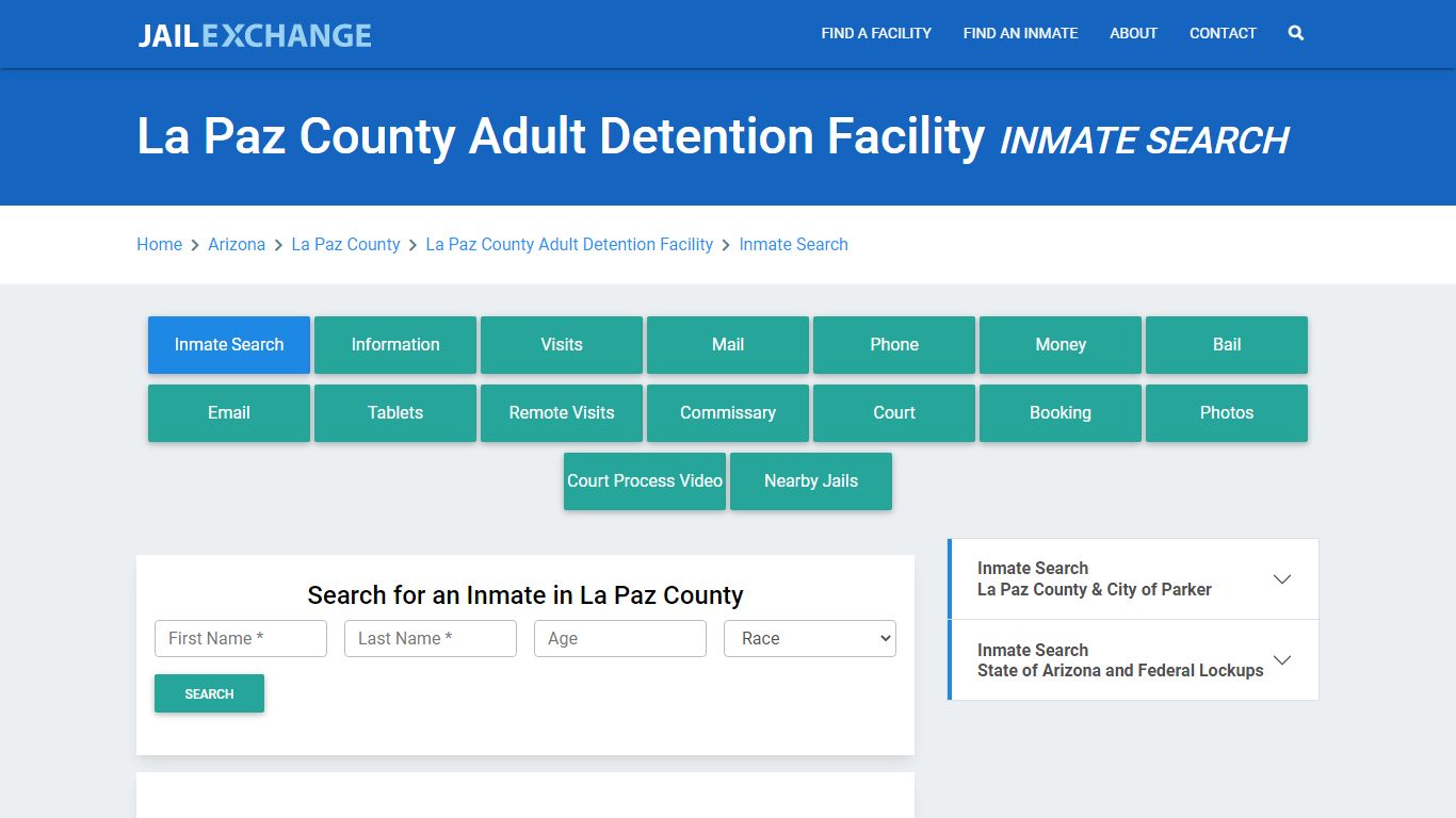 La Paz County Adult Detention Facility Inmate Search - Jail Exchange