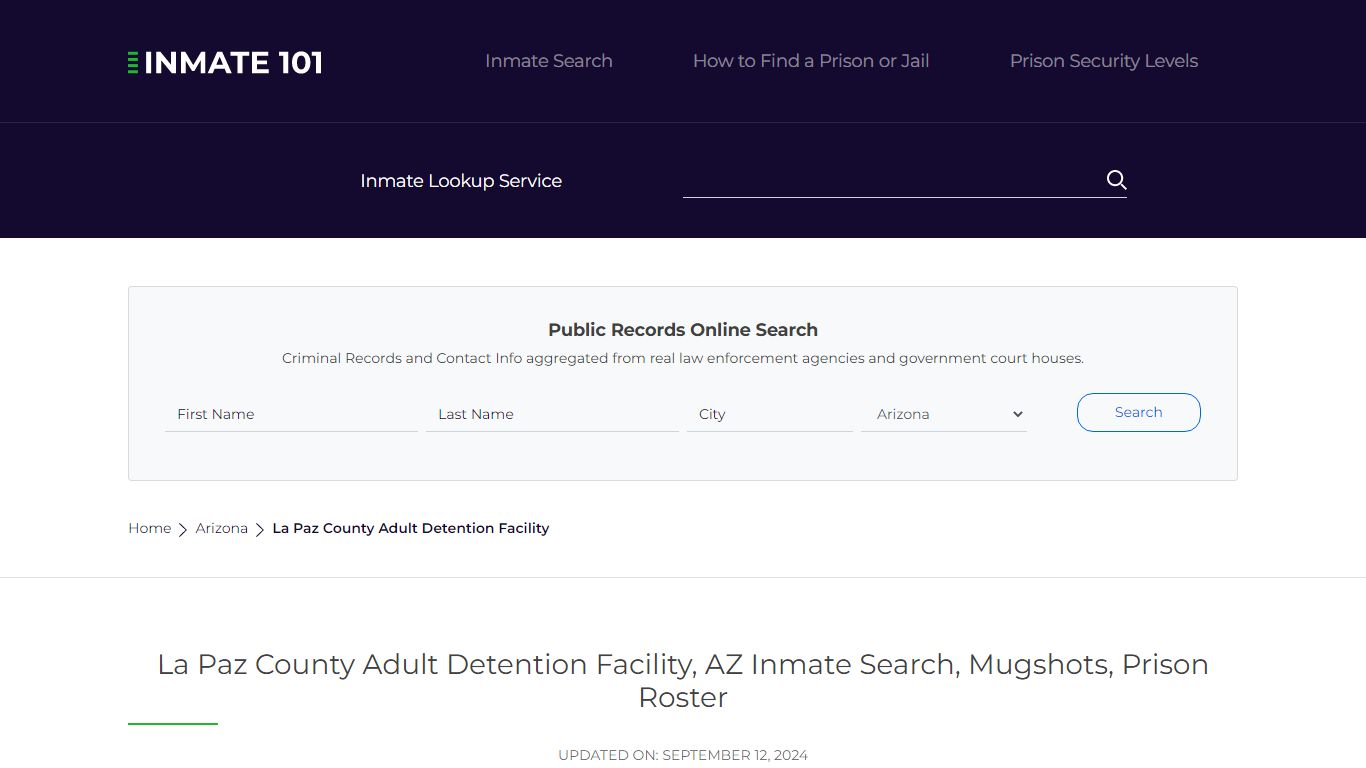 La Paz County Adult Detention Facility, AZ Inmate Search, Mugshots ...